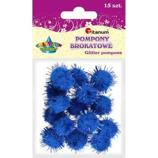 Titanum Pompony Titanum Craft-Fun Series brokatowe chabrowy 15 szt (338548)