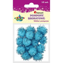 Titanum Pompony Titanum Craft-Fun Series brokatowe niebieski 15 szt (338527)