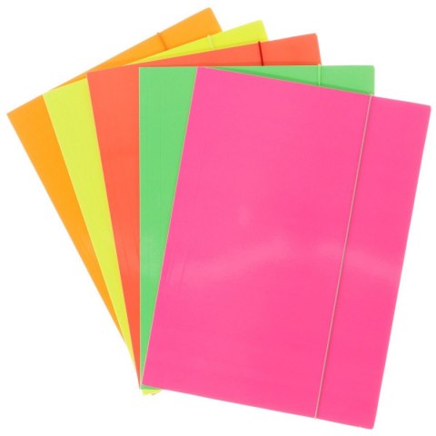 Kreska Teczka kartonowa na gumkę (jk) szkolna fluo A4 mix 250g Kreska