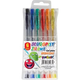 Fun&Joy Długopis żelowy Fun&Joy brokatowy 6 kolorów mix 1,0mm (FJ-MR6)