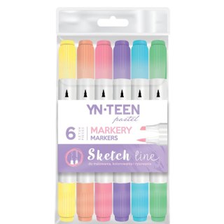 Yn-teen Marker do papieru Yn-teen, mix okrągła/ścięta końcówka