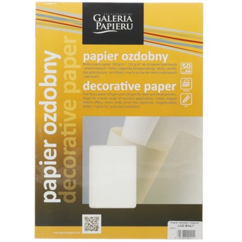 Galeria Papieru Papier ozdobny (wizytówkowy) Galeria Papieru laid biały A4 biały 120g (206001) Galeria Papieru Papier ozdobny (wizytówkowy) Galeria Papieru laid biały A4 biały 120g (206001)