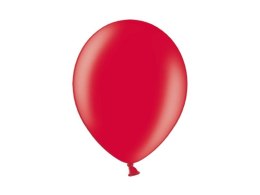 Partydeco Balon gumowy Partydeco metalizowany 100 szt czerwony 100mm 12cal (080)