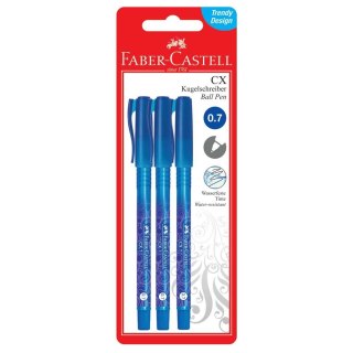 Faber Castell Długopis Faber Castell Blister 3 Szt CX7 niebieski niebieski 0,7mm (246806 FC)