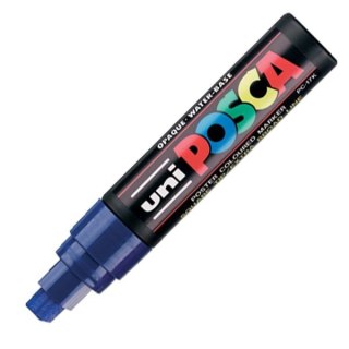 Uni Marker suchościeralny Uni POSCA, niebieski ścięta końcówka (PC-17k)