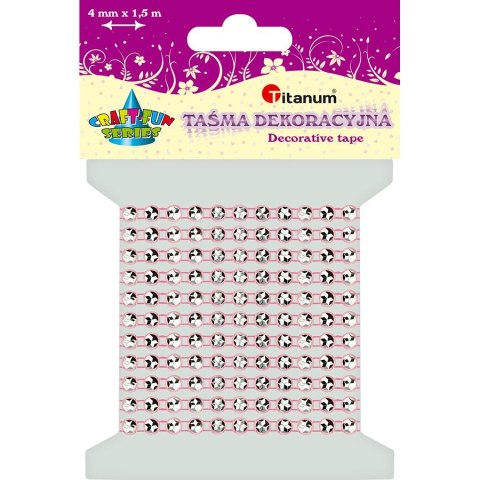 Titanum Taśma ozdobna Titanum Craft-Fun Series z kryształkami 4mm różowa jasna 1,5m (0,4x150cm)
