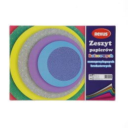Rexus Zeszyt papierów kolorowych Rexus brokatowych samoprzylepnych A4 240g 8k [mm:] 295x210 (607831)