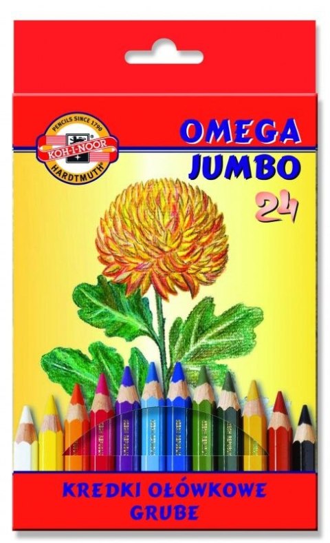 Koh-I-Noor Kredki ołówkowe Koh-I-Noor Jumbo Omega 24 kolory (3374)