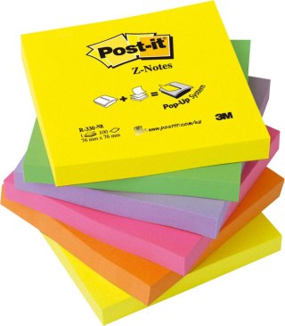 Post-It Notes samoprzylepny Post-It neonowy 100k [mm:] 76x76 (R330-NR)