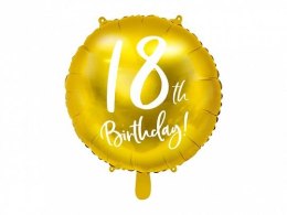 Partydeco Balon foliowy Partydeco 18 urodziny, złoty 45 cm 18cal (FB24M-18-019)