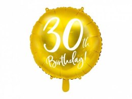 Partydeco Balon foliowy Partydeco 30 urodziny, złoty 45 cm 18cal (FB24M-30-019)