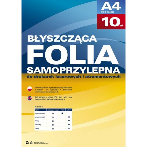 Argo Folia samoprzylepna Argo A4 srebrny 80mic. [mm:] 210x297 (434019)