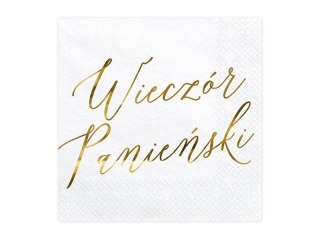 Partydeco Serwetki Partydeco Wieczór panieński, biały, 33x33cm biała papier [mm:] 330x330 (SP33-91-019ME)