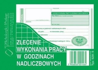 Michalczyk i Prokop Druk samokopiujący Michalczyk i Prokop zlecenie wykonania pracy w godzinach nadliczbowych A6 40k. (529-5)