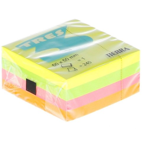 Tres Notes samoprzylepny Tres NEON mix intensywny 240k [mm:] 50x50 (KOSN5050)