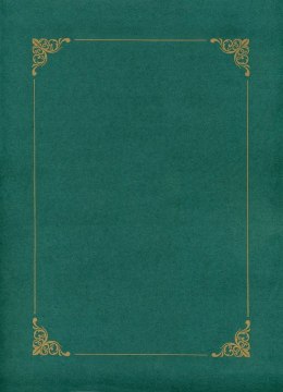 Galeria Papieru Teczka ofertowa Galeria Papieru ozdobna na dyplom ze złotą ramką zielona A4 kolor: zielony 1 kieszeni [mm:] 210x297 (220414)
