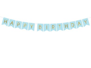 Partydeco Girlanda Partydeco Baner Happy Birthday, j. niebieski, 15 x 175 cm (GRL57-001J)