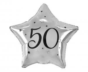 Godan Balon foliowy 50 gwiazda srebrna, nadruk czarny 19cal Godan (FG-G50C)