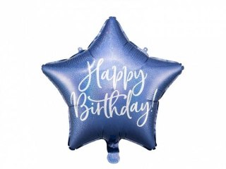 Partydeco Balon foliowy Partydeco Happy Birthday, 40cm, granatowy 15,5cal (FB93-074)