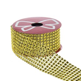 Arpex Taśma ozdobna Arpex z kryształkami 40mm złota 1m (BN6851ZLO)