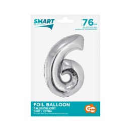 Godan Balon foliowy Godan Smart cyfra 6 srebrna 76cm (CH-SSR6)