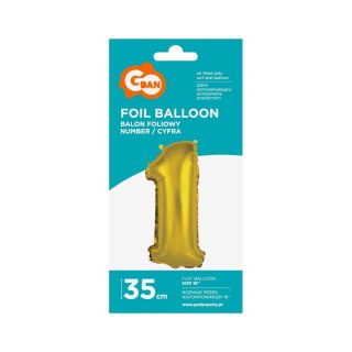 Godan Balon foliowy Godan cyfra 1 złoty 35 cm (FG-C35Z1)