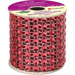Titanum Taśma ozdobna Titanum Craft-Fun Series z kryształkami 50mm czerwona 2m (PJ512)