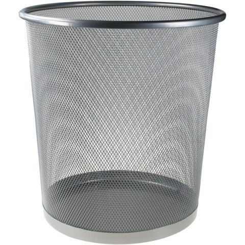 Titanum Kosz na śmieci Titanum metalowy 16l - wys. 28 cm, Ø 26,5 cm srebrny (M-101S)