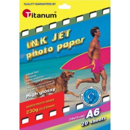 Titanum Papier fotograficzny Titanum 10x15 cm (A6) 20 kartek 230 g/m² błyszczący wodoodporny