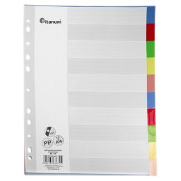 Titanum Przekładki do segregatora PP Titanum A4 10 kartek indeksy kolorowe (IK10)
