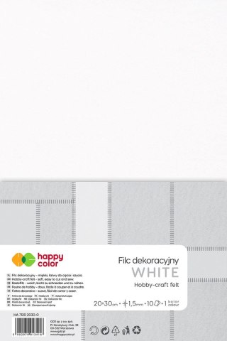 Happy Color Filc dekoracyjny Folia biały (FO 5204-00)