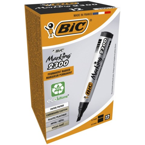 Bic Marker permanentny Bic Marking 2300, czarny 3,7-5,5mm ścięta końcówka (8209263)