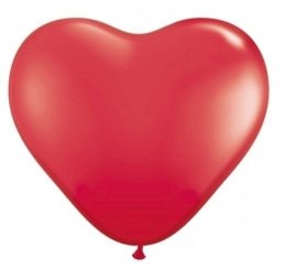 Balon kształty serca czerwony 100 szt