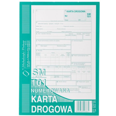 Michalczyk i Prokop Druk offsetowy Michalczyk i Prokop Karta drogowa  sam. osob. Numerowana A5 A5 80k. (802-3-N)