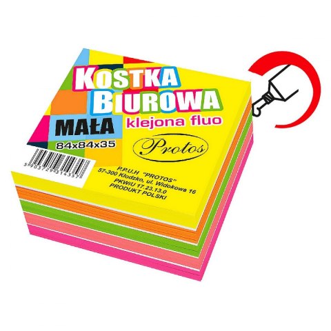 Protos Kostka papierowa klejona kolor fluo mix [mm:] 84x84x 35 Protos