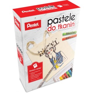 Pentel PTS Zestaw pasteli do tkanin z torbą Pentel