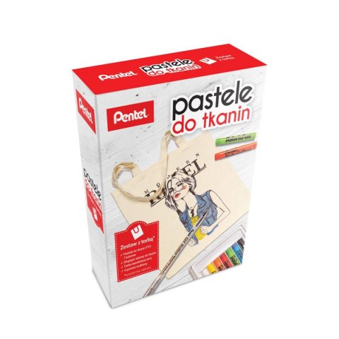 Pentel PTS Zestaw pasteli do tkanin z torbą Pentel