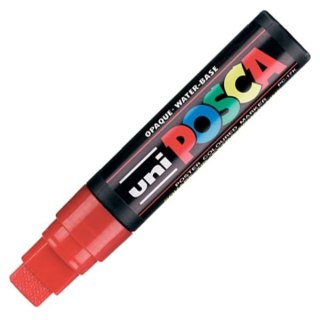 Uni Marker suchościeralny Uni POSCA, czerwony ścięta końcówka (PC-17k)