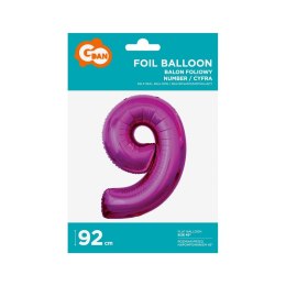 Godan Balon foliowy Godan cyfra 9 różowa 85 cm 45cal (FG-C85r9)