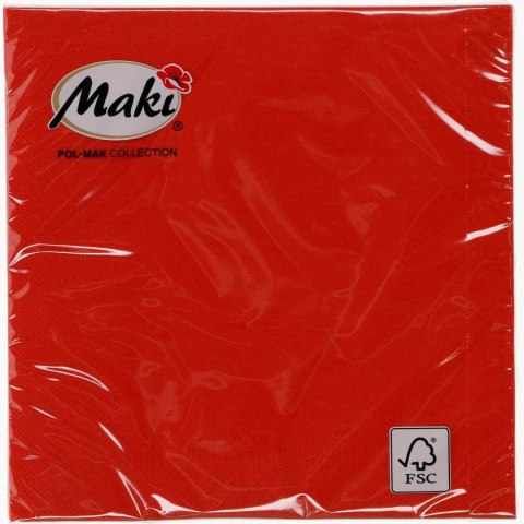 Pol-mak Serwetki czerwony papier [mm:] 330x330 Pol-mak (07)