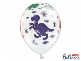 Partydeco Balon gumowy Partydeco Dinozaury, Pastel Pure White biały 300mm 20cal (SB14P-159-008-6)