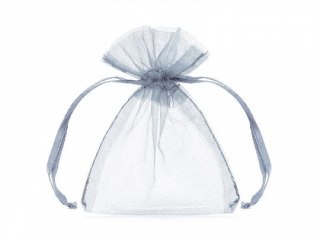 Partydeco Organza Partydeco Woreczki z organzy, srebrny, 10cm (WRG5-018-10)