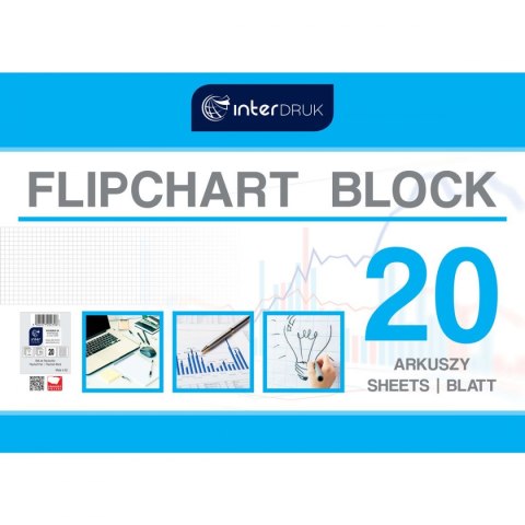 Interdruk Blok do tablic flipchart A1 20k. 80g krata [mm:] 1000x640 Interdruk (FLI20#)