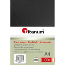 Titanum Karton do bindowania błyszczący - chromolux A4 czarny 250g Titanum