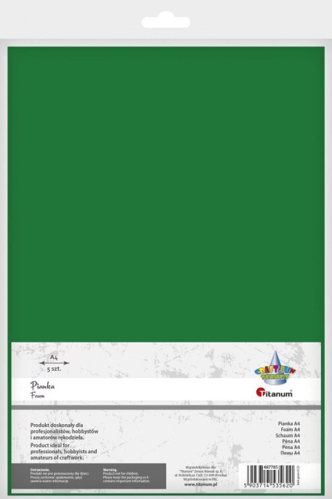 Titanum Arkusz piankowy Titanum Craft-Fun Series pianka dekoracyjna A4 5 szt. kolor: zielony ciemny 5 ark. (6121)