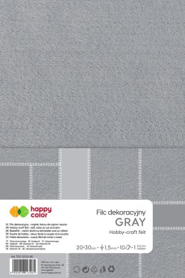 Happy Color Filc Happy Color kolor: szary 10 ark. [mm:] 200x300 (HA 7150 2030-80)