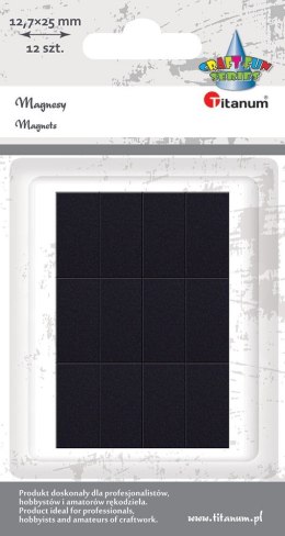 Titanum Magnes Craft-Fun Series prostokąty samoprzylepne czarne [mm:] 12,7x25 Titanum 12 sztuk