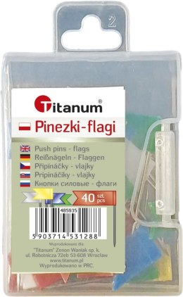 Titanum Pinezki Titanum plastikowe flagi kolor: mix 40 szt