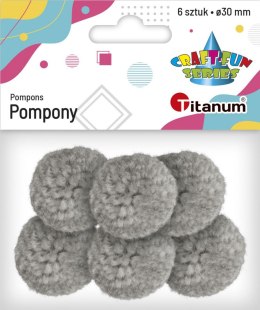 Titanum Pompony Titanum Craft-Fun Series pastelowe szary jasny 6 szt (DIY19308)