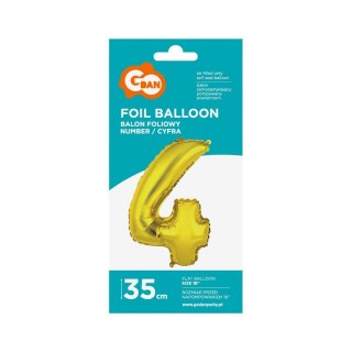 Godan Balon foliowy Godan cyfra 4 złoty 35 cm (FG-C35Z4)